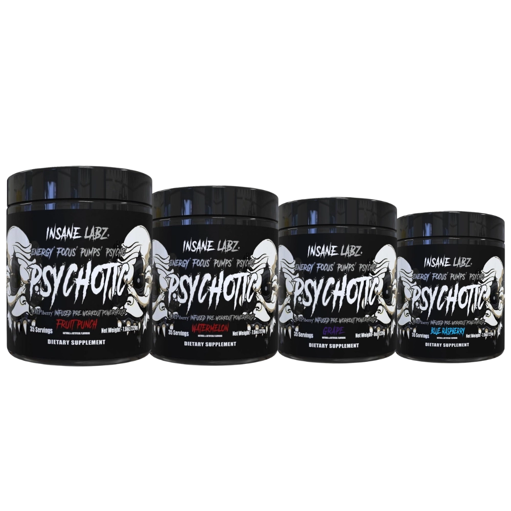 Pré Treino Psychotic Black, Sabores, 220g, Insane Labz