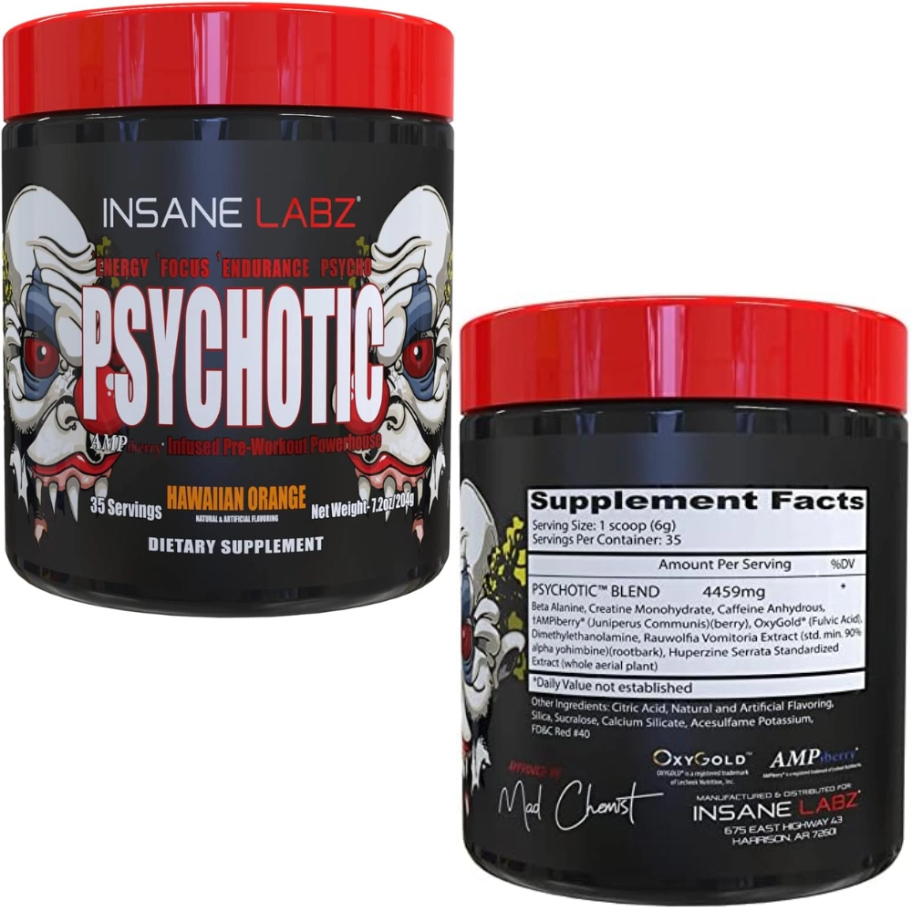Pre Treino Psychotic Red, Sabores, Insane Labz