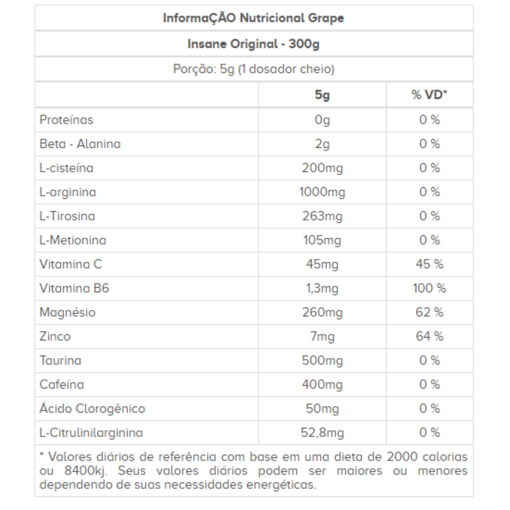 Pré Treino, Sabores, Insane Original 300g - Demons Lab
