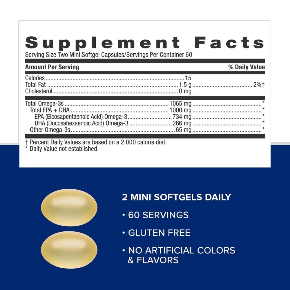  Triple Strength, Fish Oil, Omega 3, Mini Cápsulas - GNC