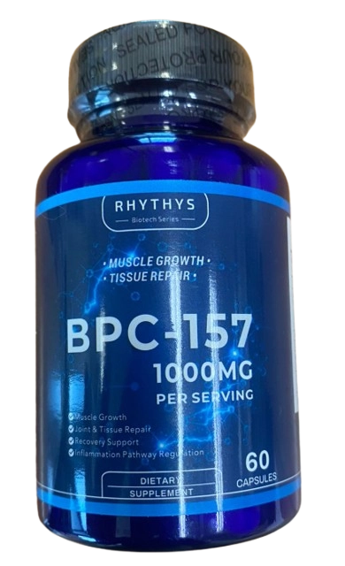 BPC-157 Peptídeo 1000mg, Regeneração Muscular e Articular, 60 Cápsulas,  Rhythys