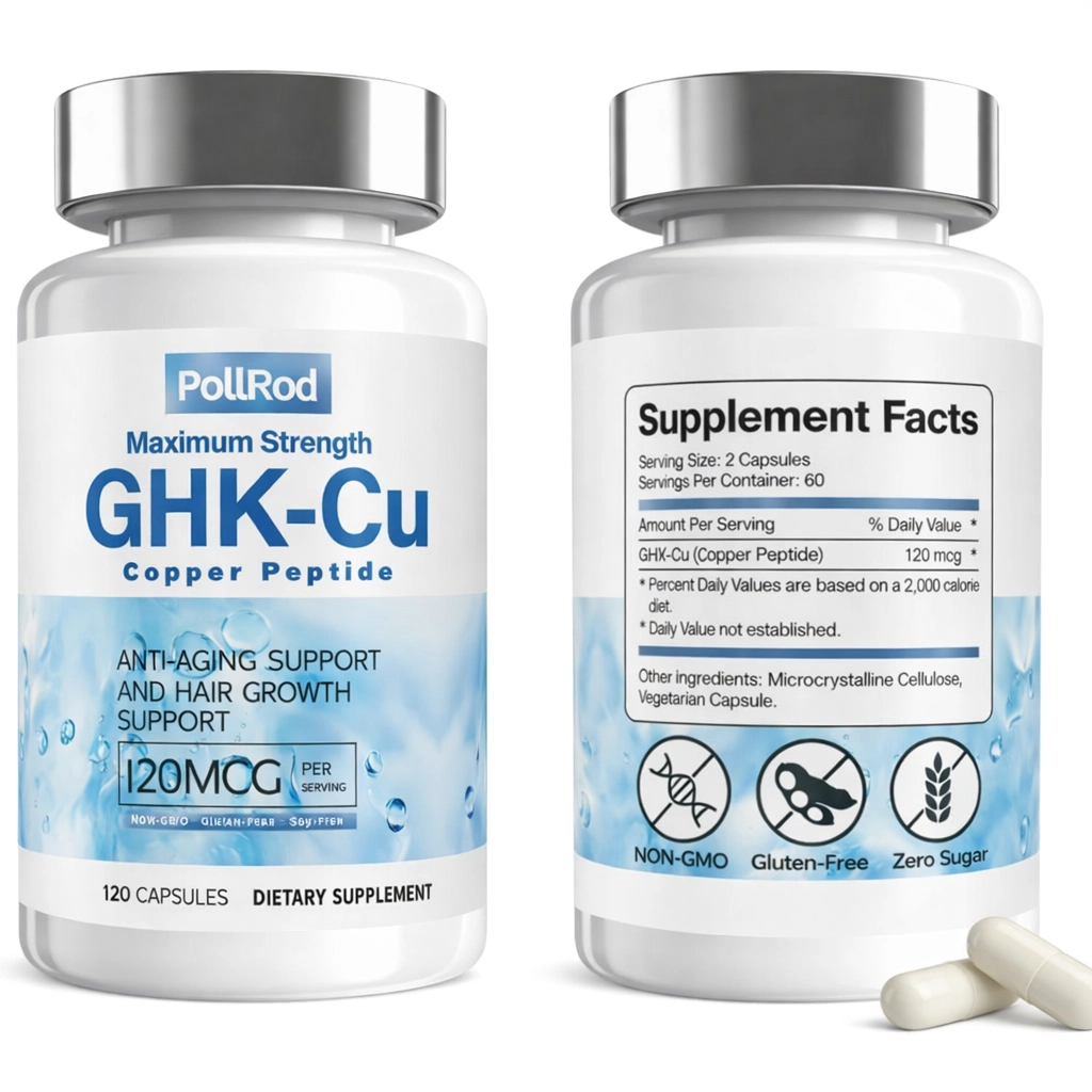 GHK-CU 120mcg, Peptdeo de Cobre, 120 Cpsulas, PollRod | Vitaminas Brasil