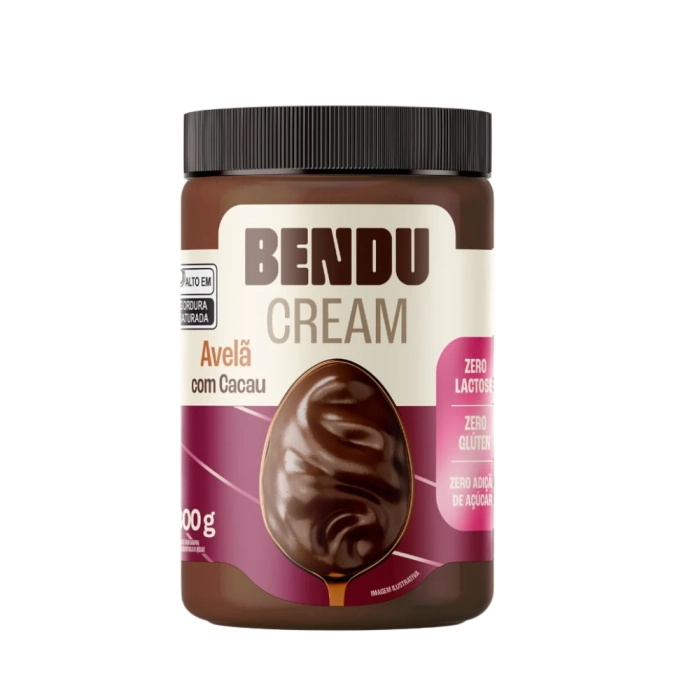Creme de Avelã da Linha Creams, Sabores, Zero Açúcar, Bendu