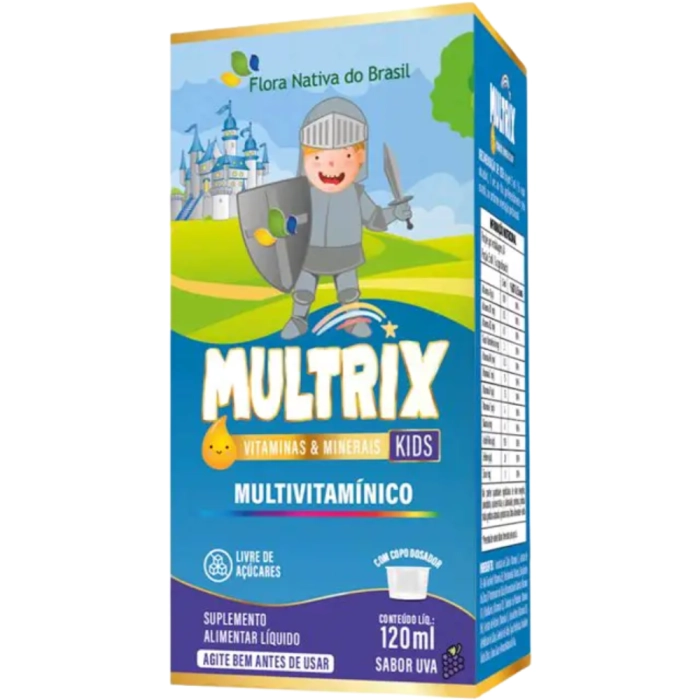 MULTRIX (Xarope Infantil com Vitaminas de A a Z) Sabor Uva, 120ml - Flora Nativa do Brasil
