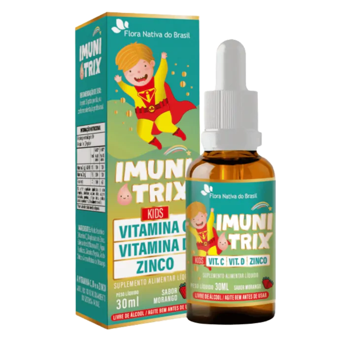 Imunitrix ( Vitamina C, D3 E Zinco) Sabor Morango, 30ml - Flora Nativa do Brasil