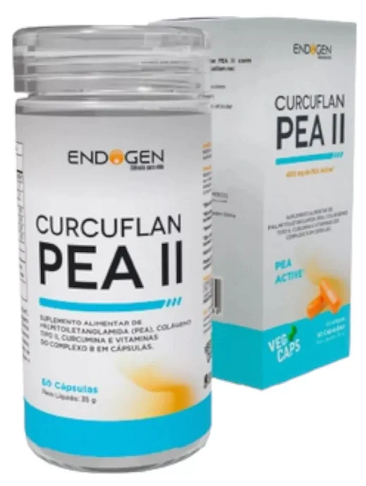 Curcuflan PEA II, Curcumina, Colágeno tipo II e Vitaminas, 60 Cápsulas, Endogen