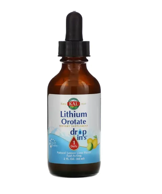 Orotato de Lithium Liquido, Sabor Lima Limão, 60 ml, KAL