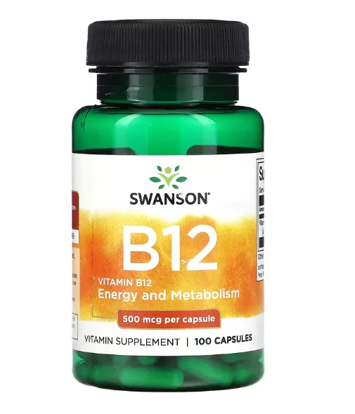 Vitamina B12, 500mcg, 100 Cápsulas, Swanson