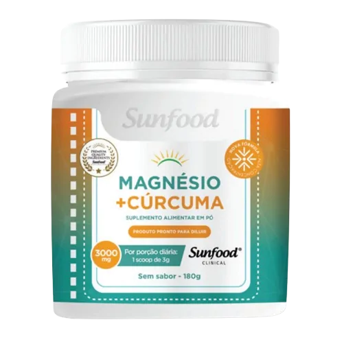 Magnésio + Cúrcuma 3000mg, 180g, Sunfood