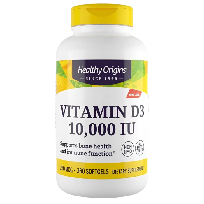 Vitamina D3, 10,000 IU, 360 Cápsulas - Healthy Origins