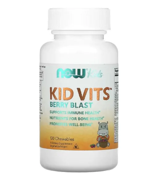 Multivitamínico Infantil, Kid Vits Berry Blast, 120 Comprimidos Mastigáveis, Now