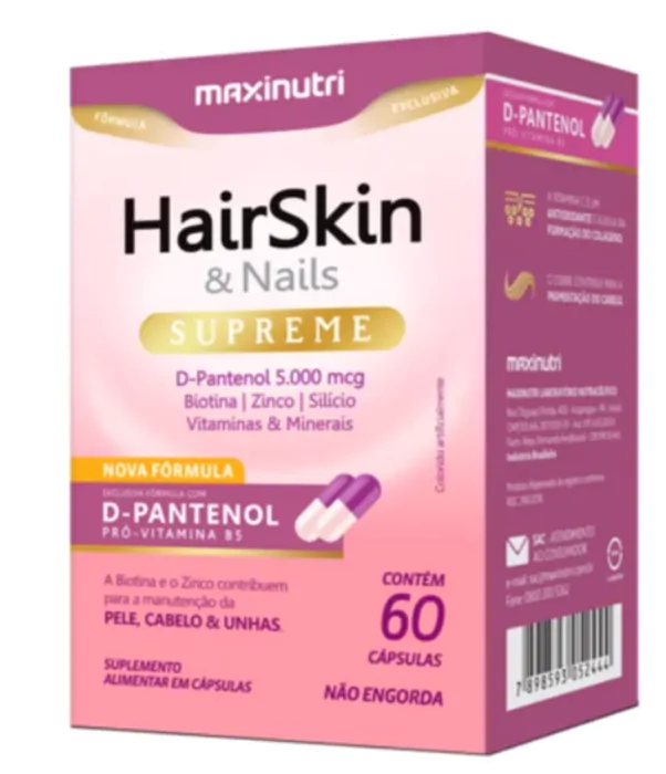 Polivitamínico HairSkin & Nails Supreme, 60 Cápsulas, Maxinutri