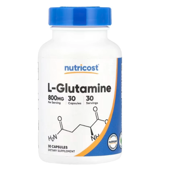 L-Glutamina 800mg, 30 Cápsulas, Nutricost