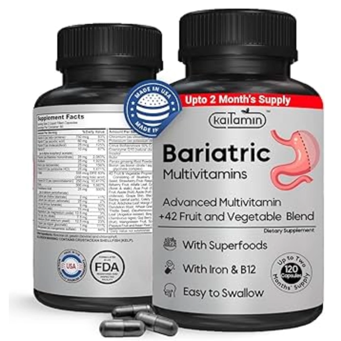 Suplemento Multivitamínico Com Ferro Bariátrico, 120 Cápsulas, Kaitamin