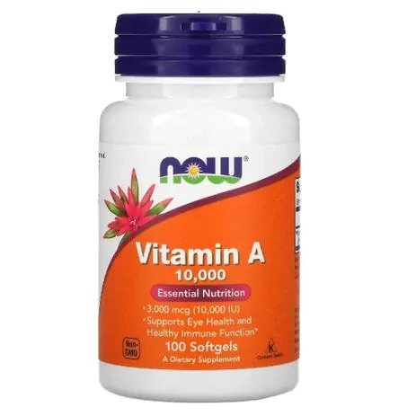 Vitamina A, 10.000 UI, 100 Softgels, Now