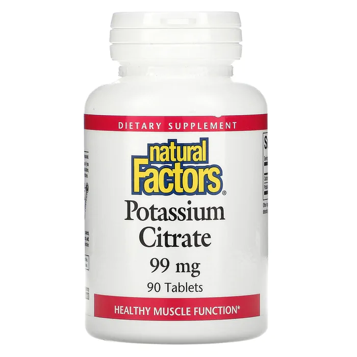 Potássio, 99 mg, 90 Comprimidos, Natural Factors