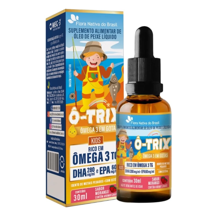 Ô- TRIX, Ômega 3 Infantil em Gotas, DHA e EPA, 30ml, Flora Nativa