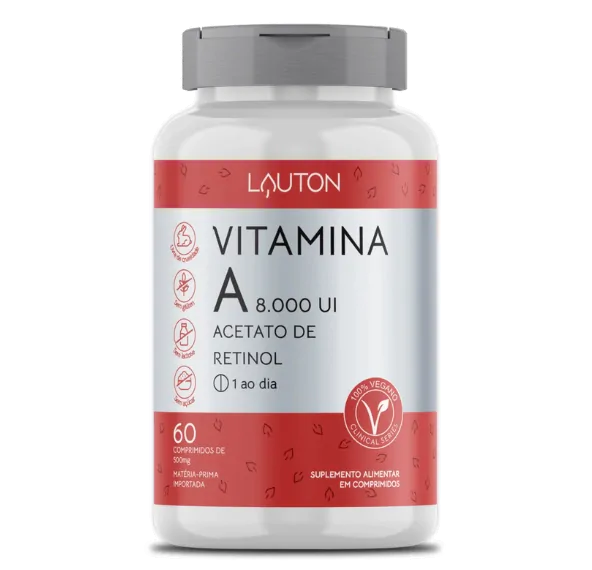 Vitamina A 8000UI, 60 Comprimidos, Lauton Nutrition
