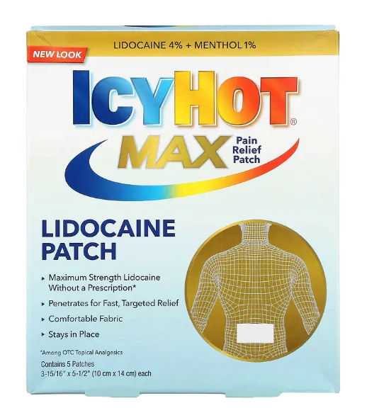 Adesivo para alívio da dor com lidocaína, 5 adesivos, Icy Hot