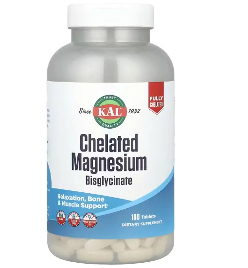 Bisglicinato de Magnésio Quelato 105mg, 180 Comprimidos, KAL