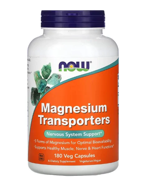 Transporters Magnésio 120mg, 180 Cápsulas, Now