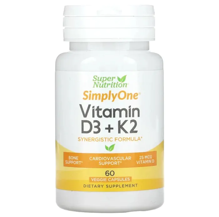 Vitamina D3 + K2, 60 Cápsulas, Super Nutrition