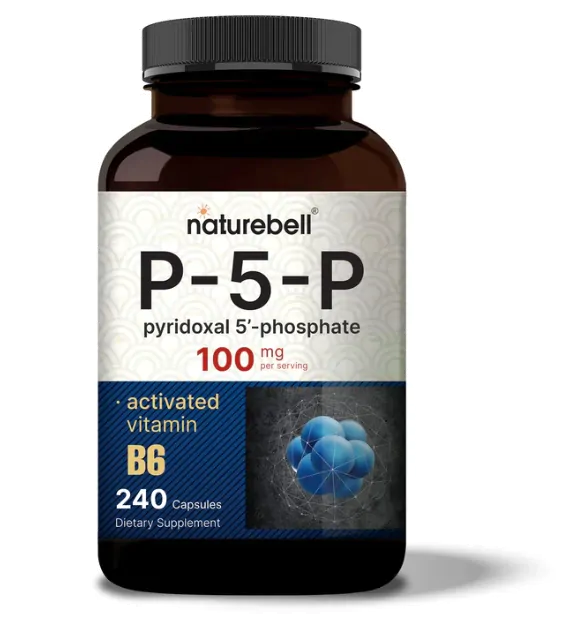 Vitamina P-5-P (Piridoxal-5-Fosfato), 240 Cápsulas, NatureBell