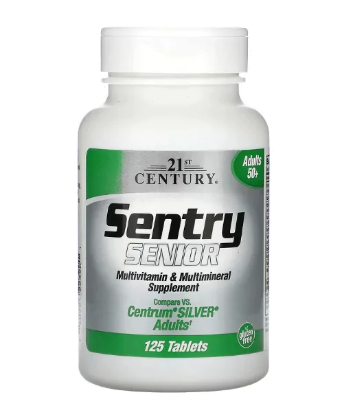 Multivitamínico e Multimineral, Senior 50+, 125 comprimidos, 21st Century