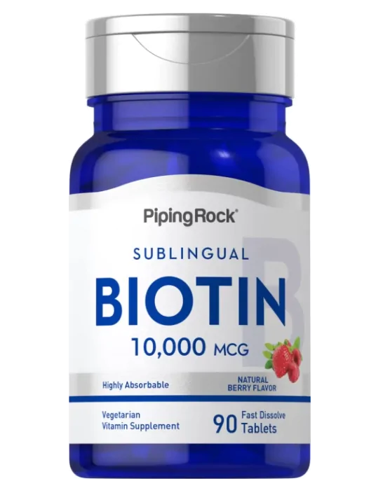 Biotina Max, 10,000mcg, 90 Pastillas, Pipingrock