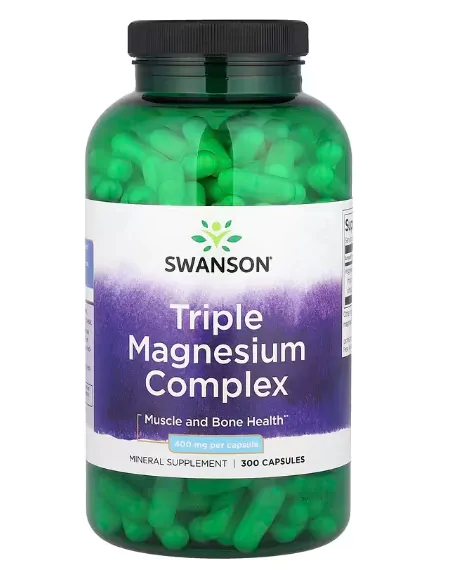 Complexo de Triplo Magnésio 400mg, 300 Cápsulas, Swanson
