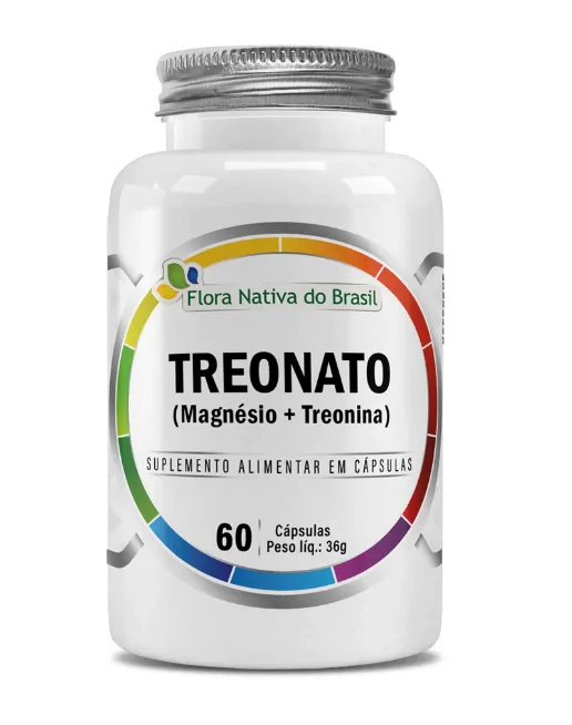 Magnésio L-Treonato, Treonina 600mg, 60 Capsulas, Flora Nativa