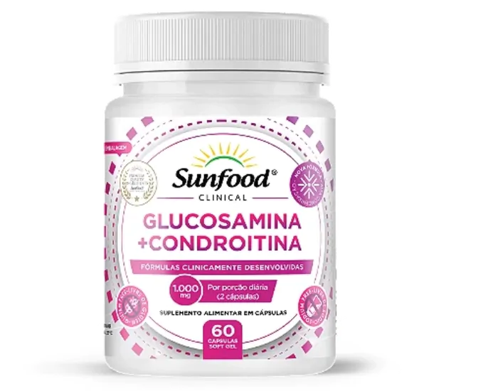 Glucosamina + Condroitina 1000mg, 60 Cápsulas, Sunfood