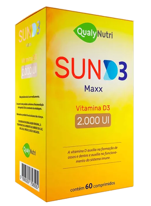 Sund D3 Maxx, Vitamina D3 2000UI, 60 Comprimidos, Qualynutri