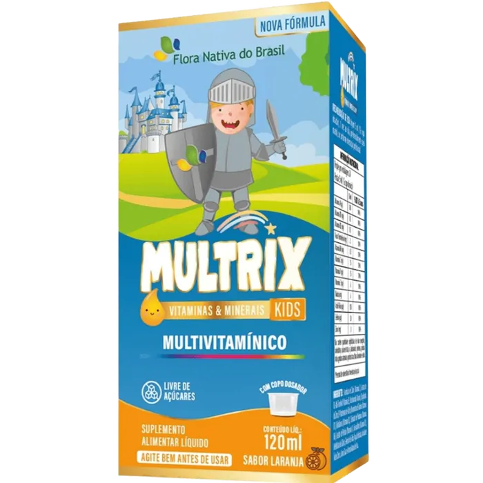 MULTRIX (Xarope Infantil com Vitaminas de A a Z) Sabor Laranja, 120ml - Flora Nativa do Brasil