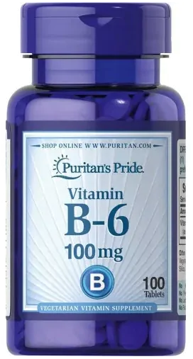 Vitamina B-6, 100mg, 100 Comprimidos, Puritan's Pride