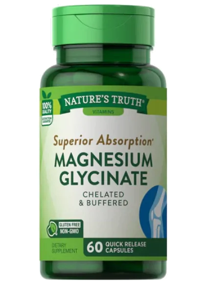 Magnésio Glicinato 200mg, 60 cápsulas, Nature's Truth