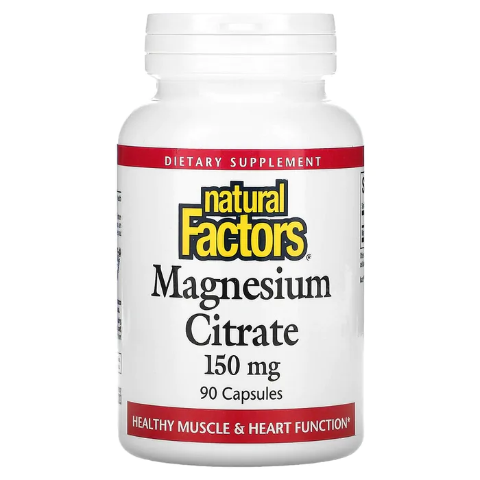 Citrato de Magnésio, 150 mg, 90 Cápsulas, Natural Factors