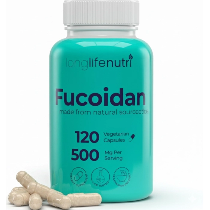 Fucoidano 500mg, Extrato de Alga Marinha Marrom, 120 Cápsulas, LongLifeNutri