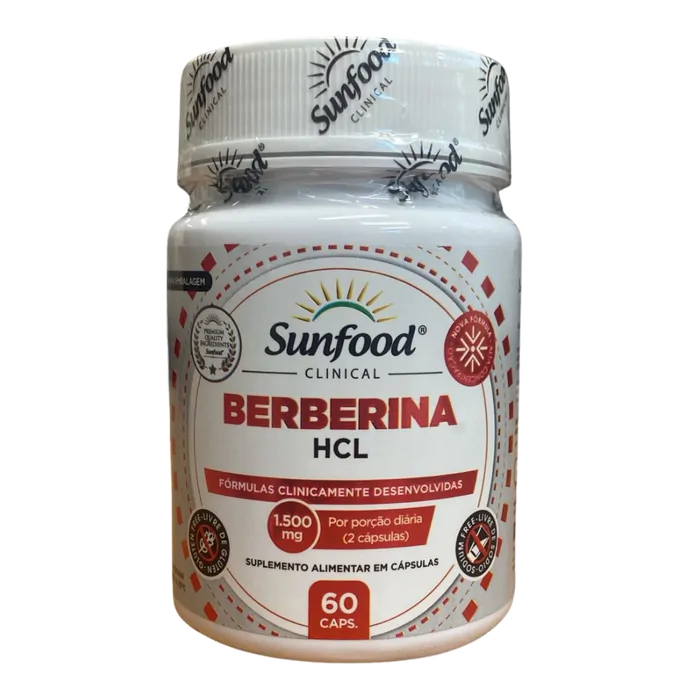 Berberina HCL 1500mg, 60 Cápsulas, Sunfood
