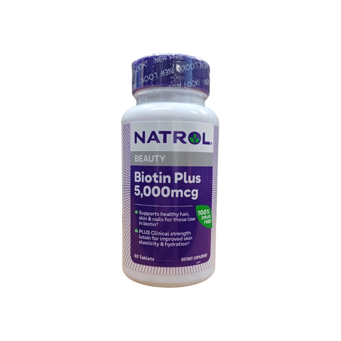 Biotina Plus, Força Extra, 5000mcg, 60 Comprimidos, Natrol