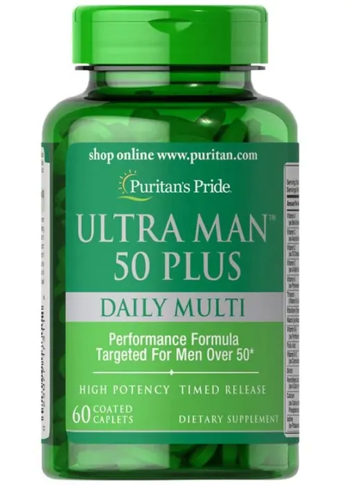 Multivitaminas, Ultra Man 50 Plus, Puritans Pride