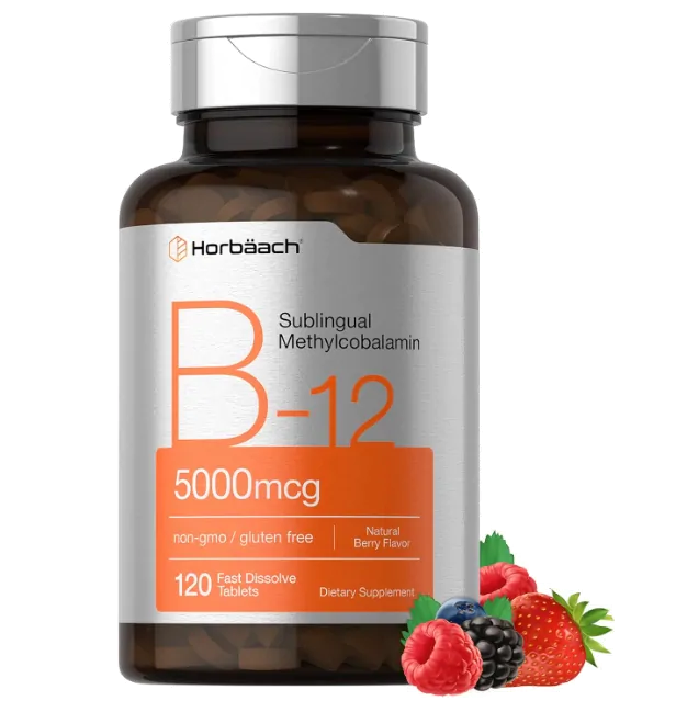 Vitamina B12 Metilcobalamina, 120 comprimidos sublingual, Horbaach