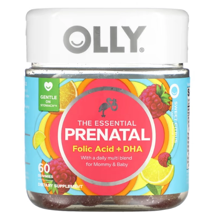 The Essential, Multivitamínico Pré-natal, com Ácido Fólico + DHA, 60 Gomas Sabor Cítrico Doce, OLLY