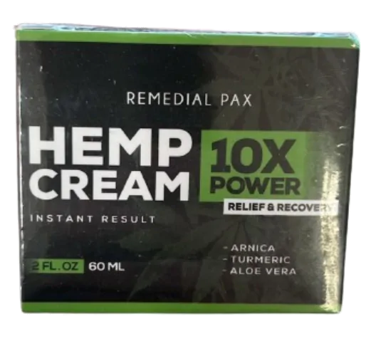 Hemp Cream 10X Power, Creme para Alívio da Dor em Músculos, 60ml