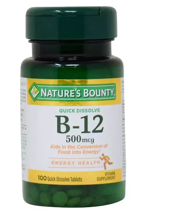 Vitamina B12, 500mcg, 100 Comprimidos, Nature's Bounty