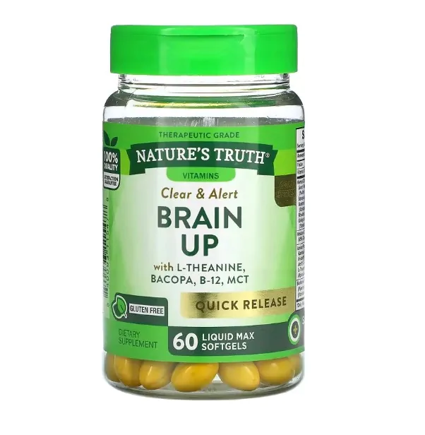 Brain Up, com L-teanina, Bacopa, B-12, TCM, 60 Cápsulas, Nature's Truth