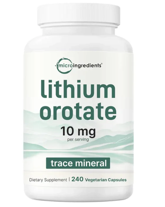 Lithium Orotate, Orotato de Lítio 10mg, 240 Cápsulas, Micro Ingredients