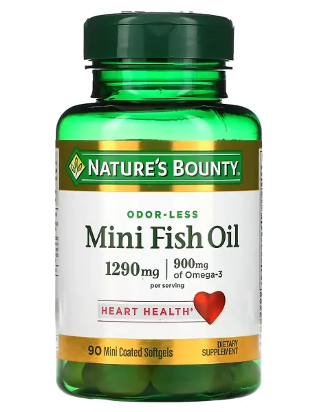 Mini Fish Oil (Óleo de Peixe), 1290mg, 90 Mini Softgels
