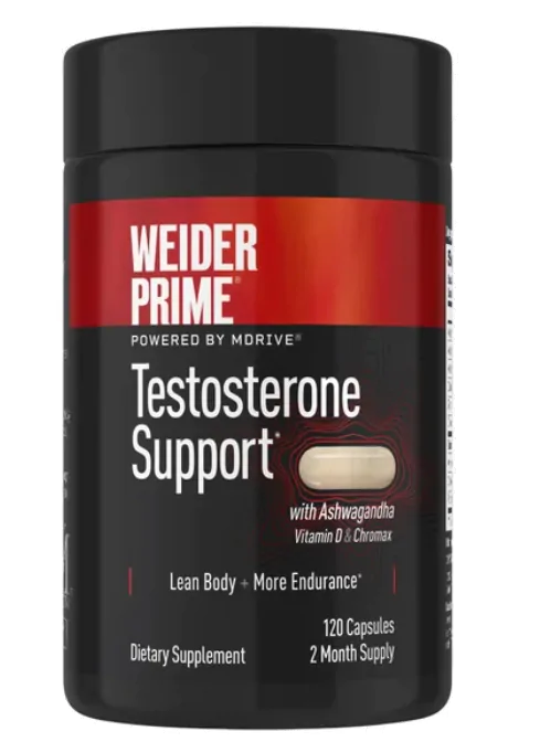 Testosterone Support, Ashwagandha e Peperine, Capsulas, Weider Prime