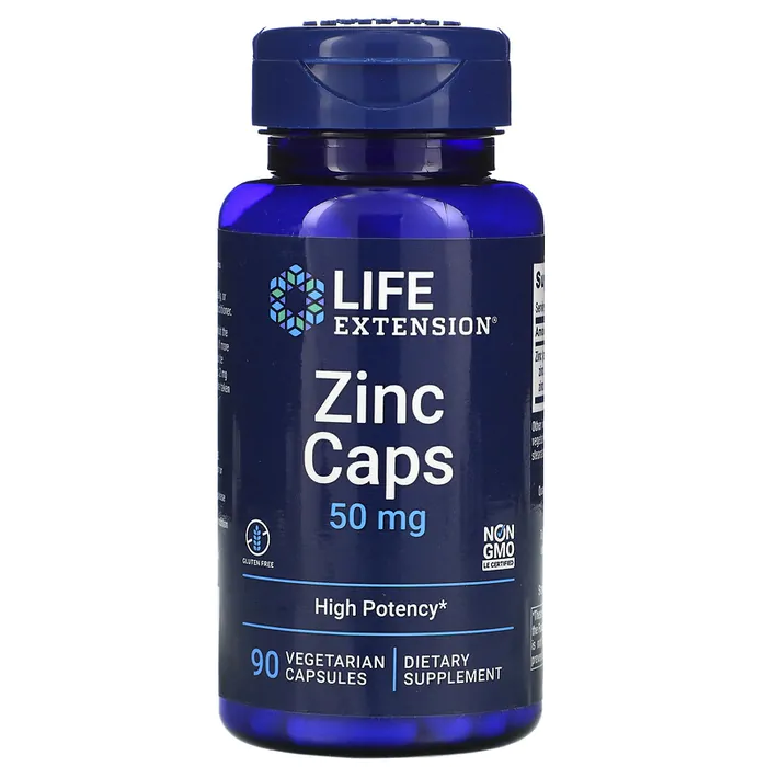 Cápsulas de Zinco, (Zinc) Alta Potência, 50 mg, 90 Cápsulas, Life Extension